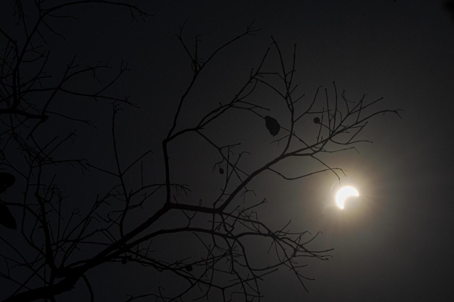 éclipse solaire avec nuages photo