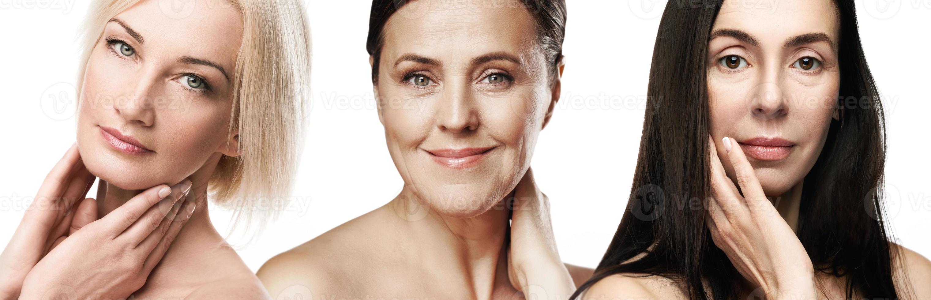 groupe de belles femmes d'âge moyen à la peau ridée photo