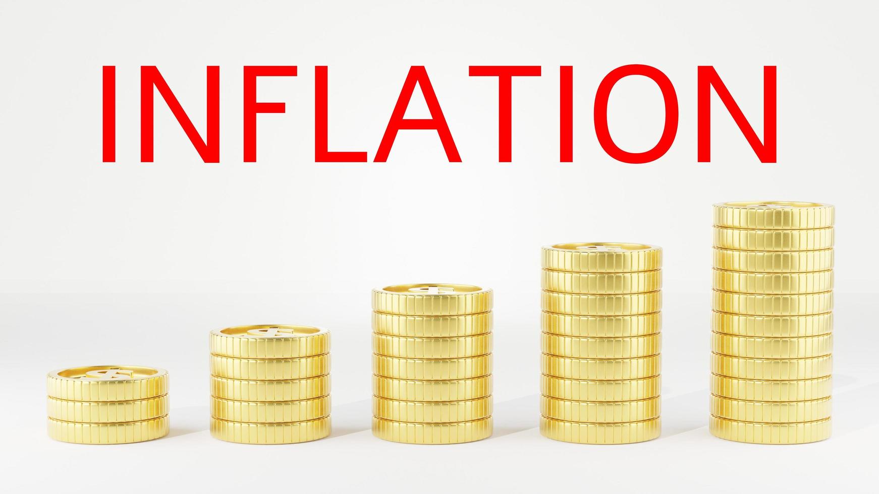 l'inflation, la récession, l'idée pour la Fed d'envisager une hausse des taux d'intérêt, l'économie mondiale et le contrôle de l'inflation, l'inflation du dollar américain.rendu 3d photo