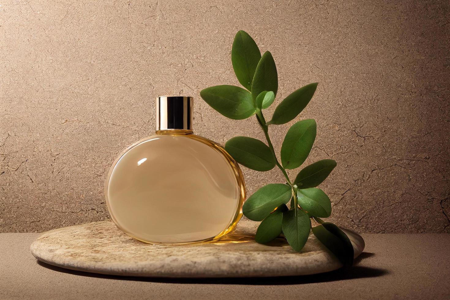 maquette d'emballage de bouteille de parfum. fond de pierre de marbre naturel. pr produit photo