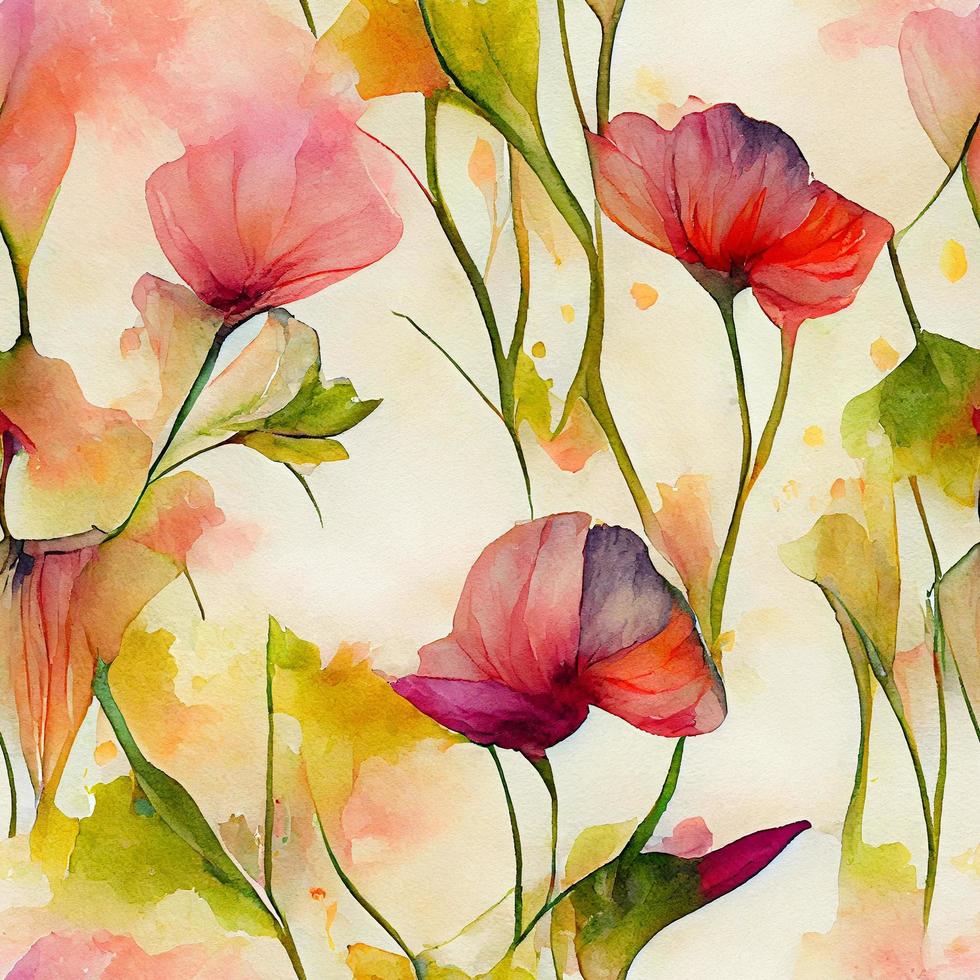 motif de fleurs aquarelle transparente photo