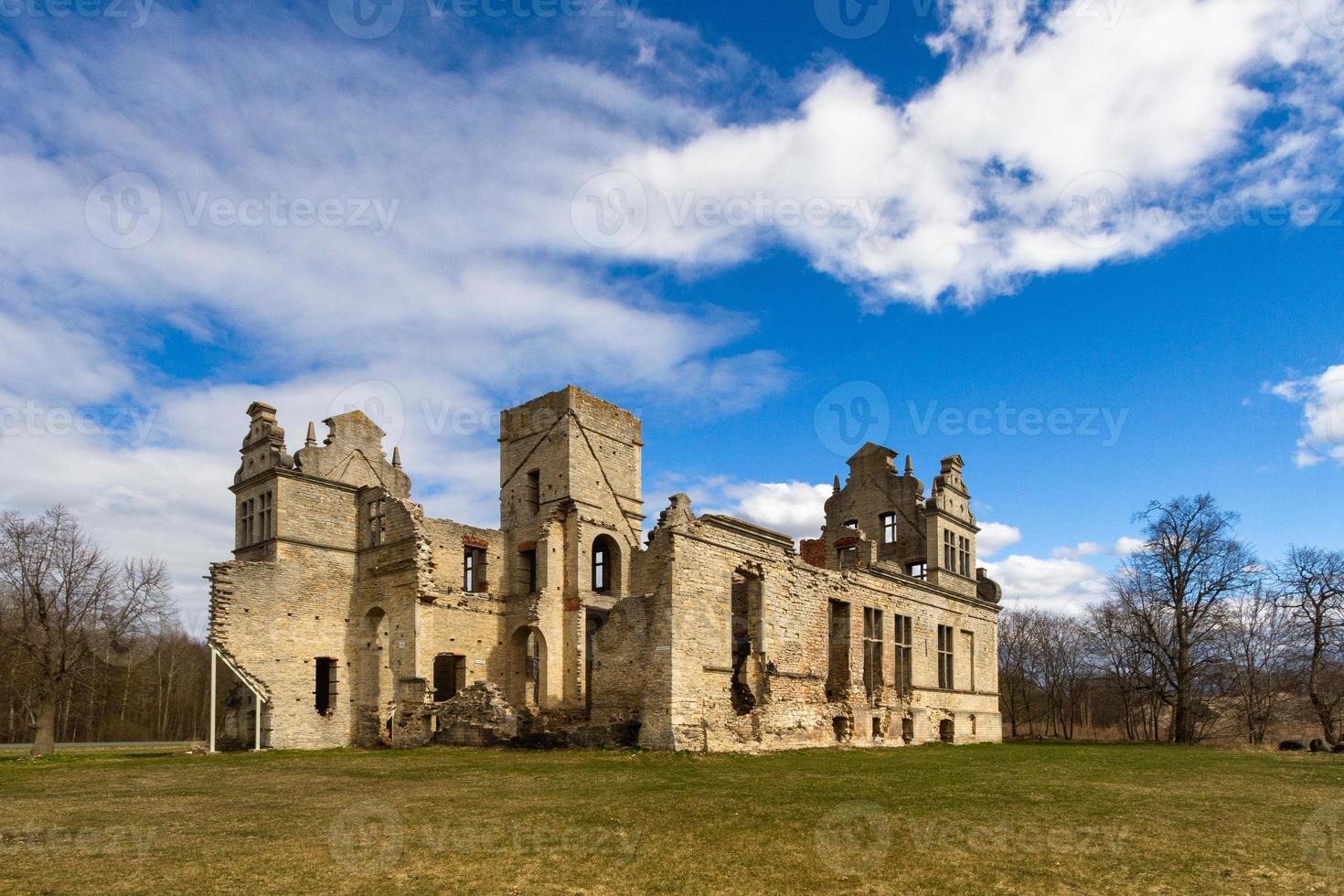 ruines du manoir en estonie par une journée ensoleillée photo