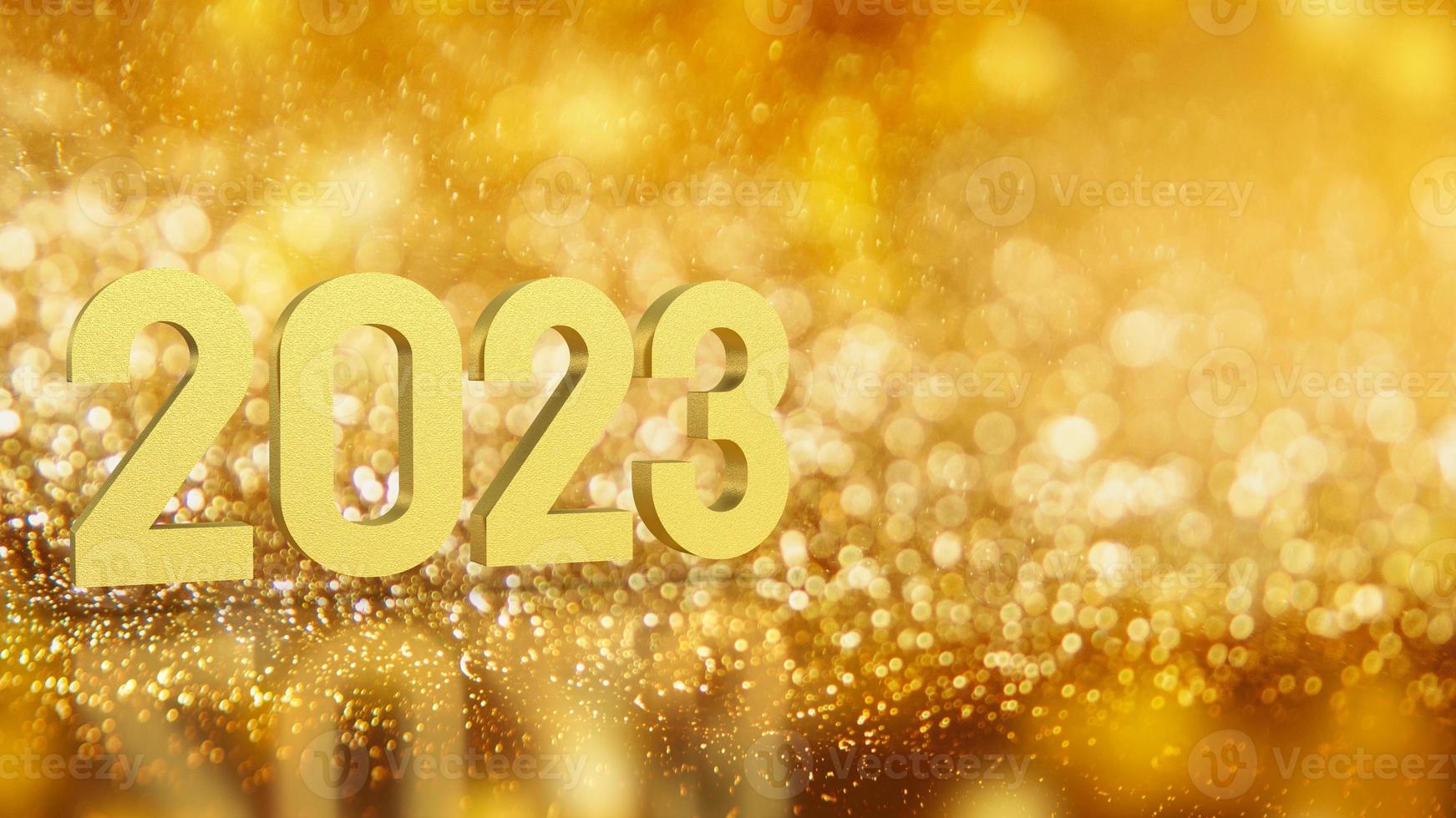 le nombre d'or 2023 pour le rendu 3d du concept de nouvel an ou de célébration photo