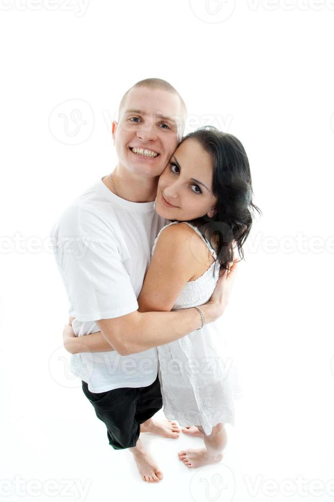 beau couple sur blanc photo