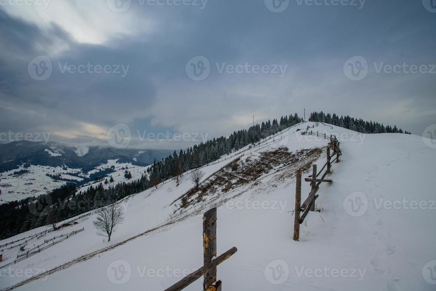 montagnes d'hiver des Carpates photo