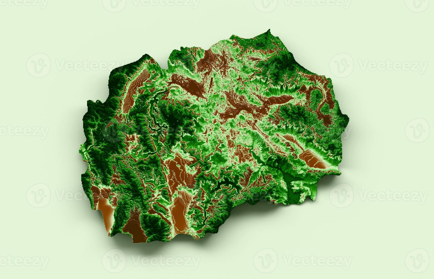 carte topographique de la macédoine du nord carte réaliste 3d couleur illustration 3d photo