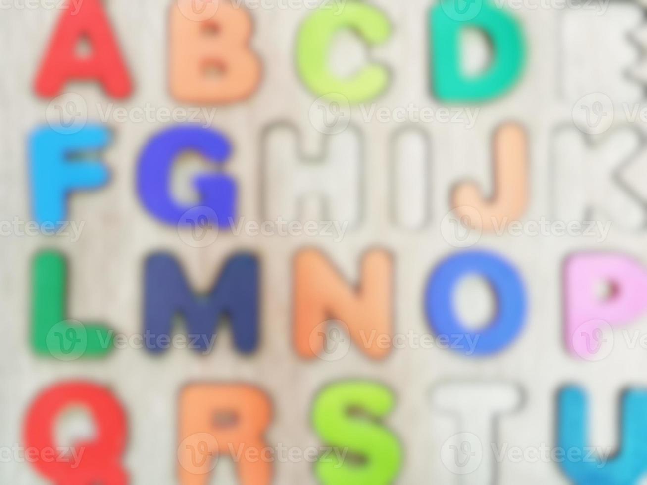 photo floue ou défocalisée de l'ensemble de l'alphabet