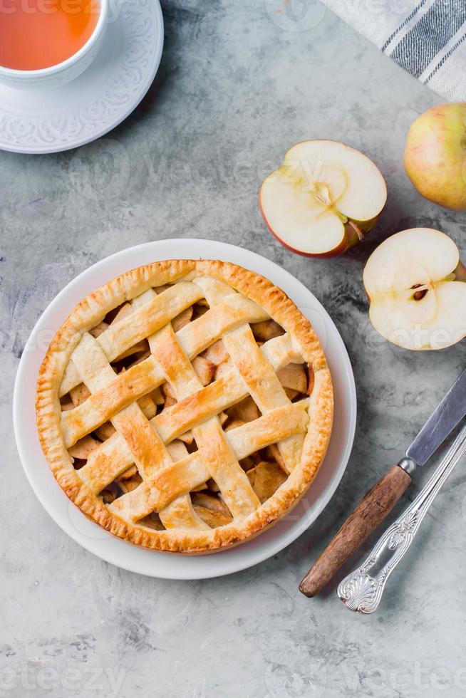 tarte aux pommes américaine populaire photo