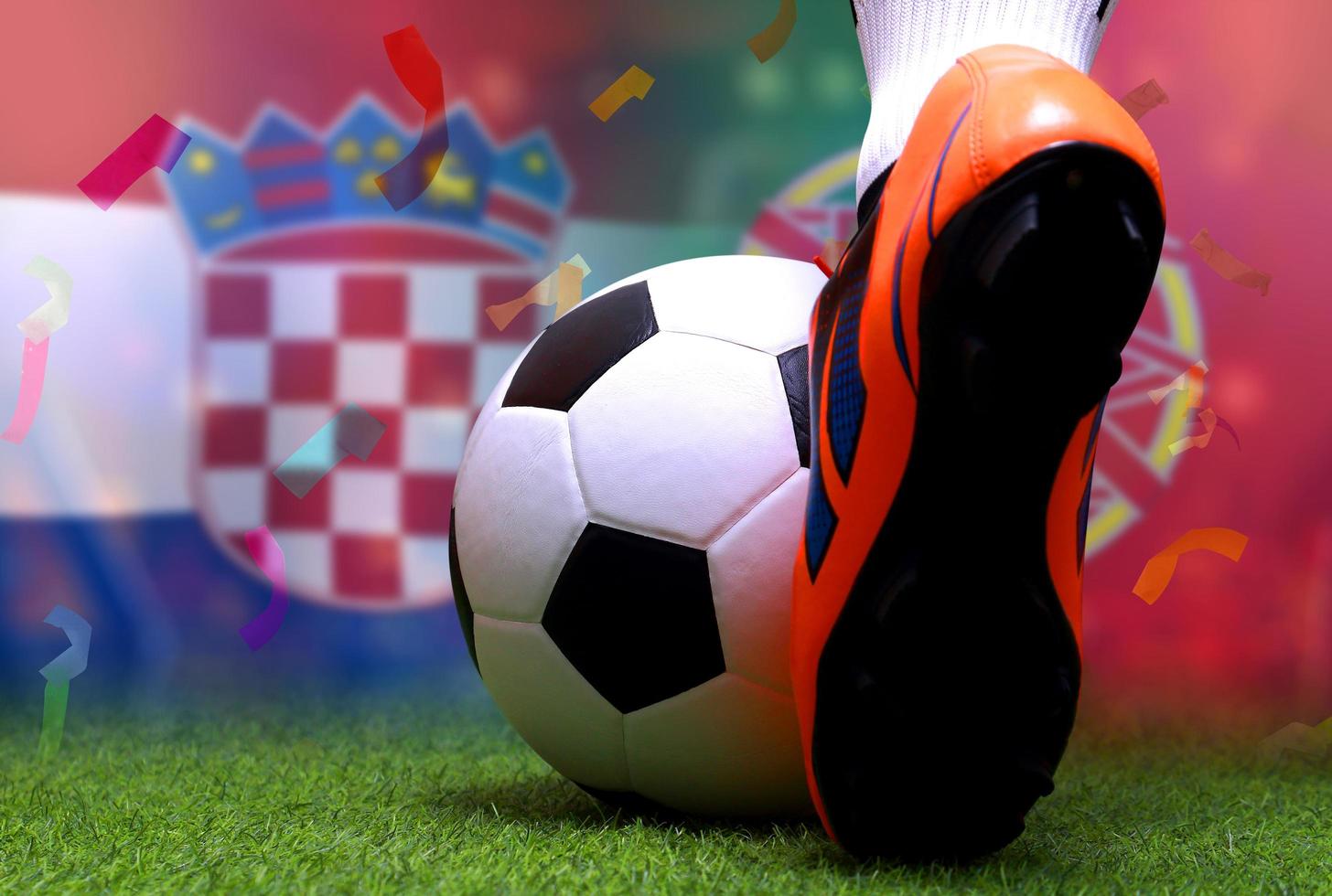 compétition de coupe de football entre la croatie nationale et la nationale portugaise. photo