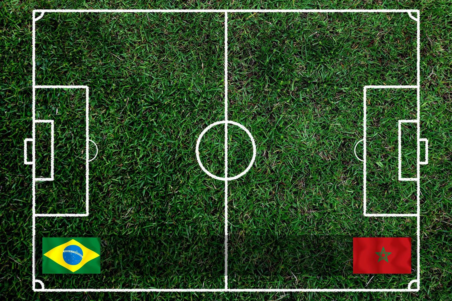 compétition de coupe de football entre le brésil national et le maroc national. photo