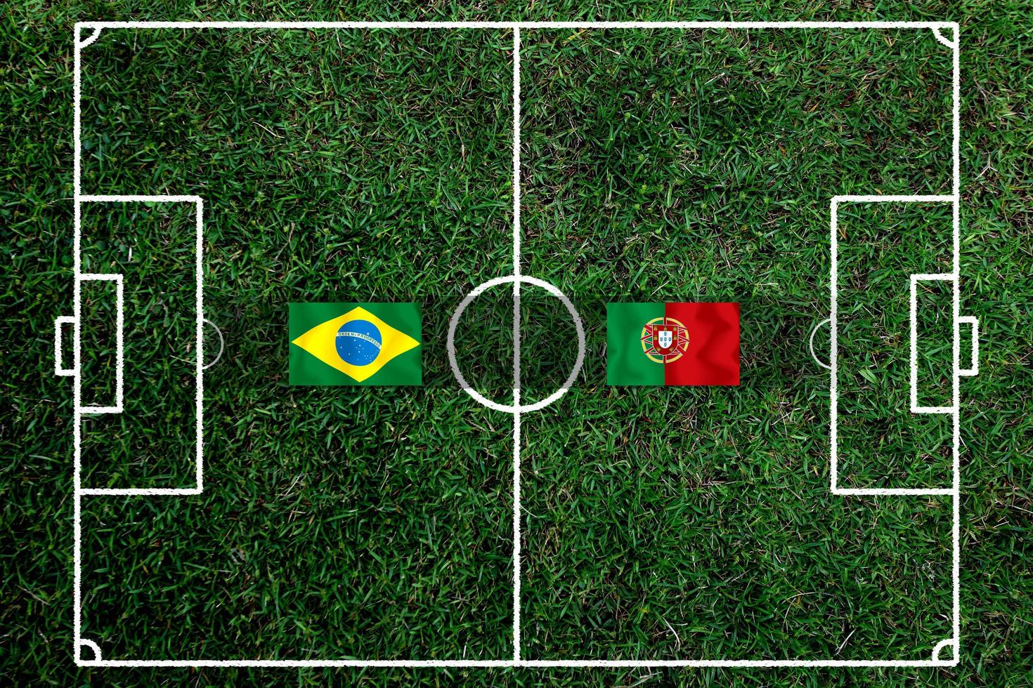 compétition de coupe de football entre le brésil national et le portugais national. photo