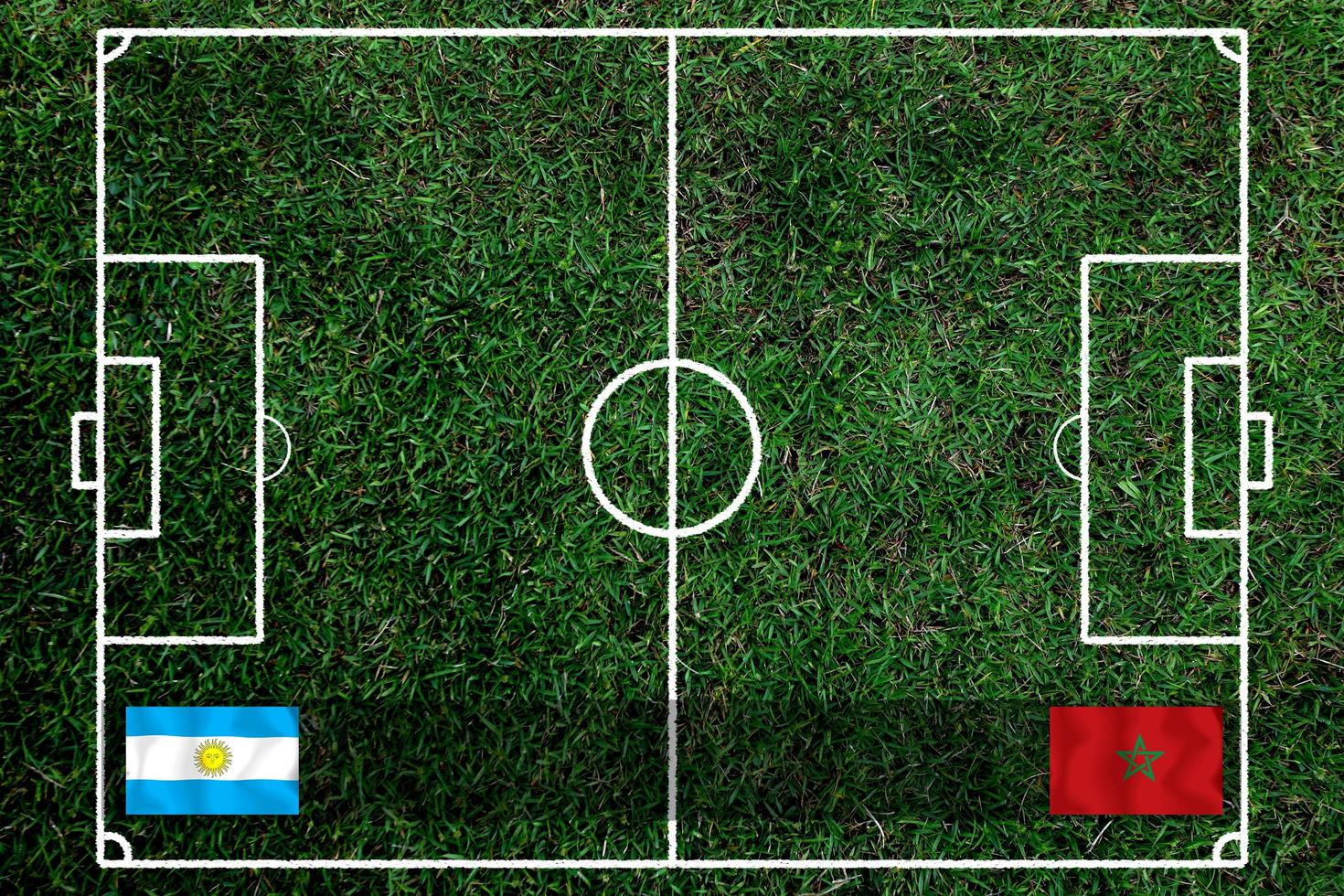compétition de coupe de football entre le national argentin et le national marocain. photo
