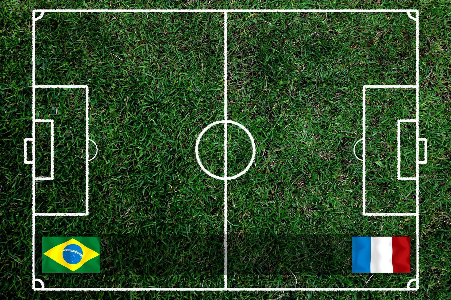 compétition de coupe de football entre le national brésilien et le national français. photo