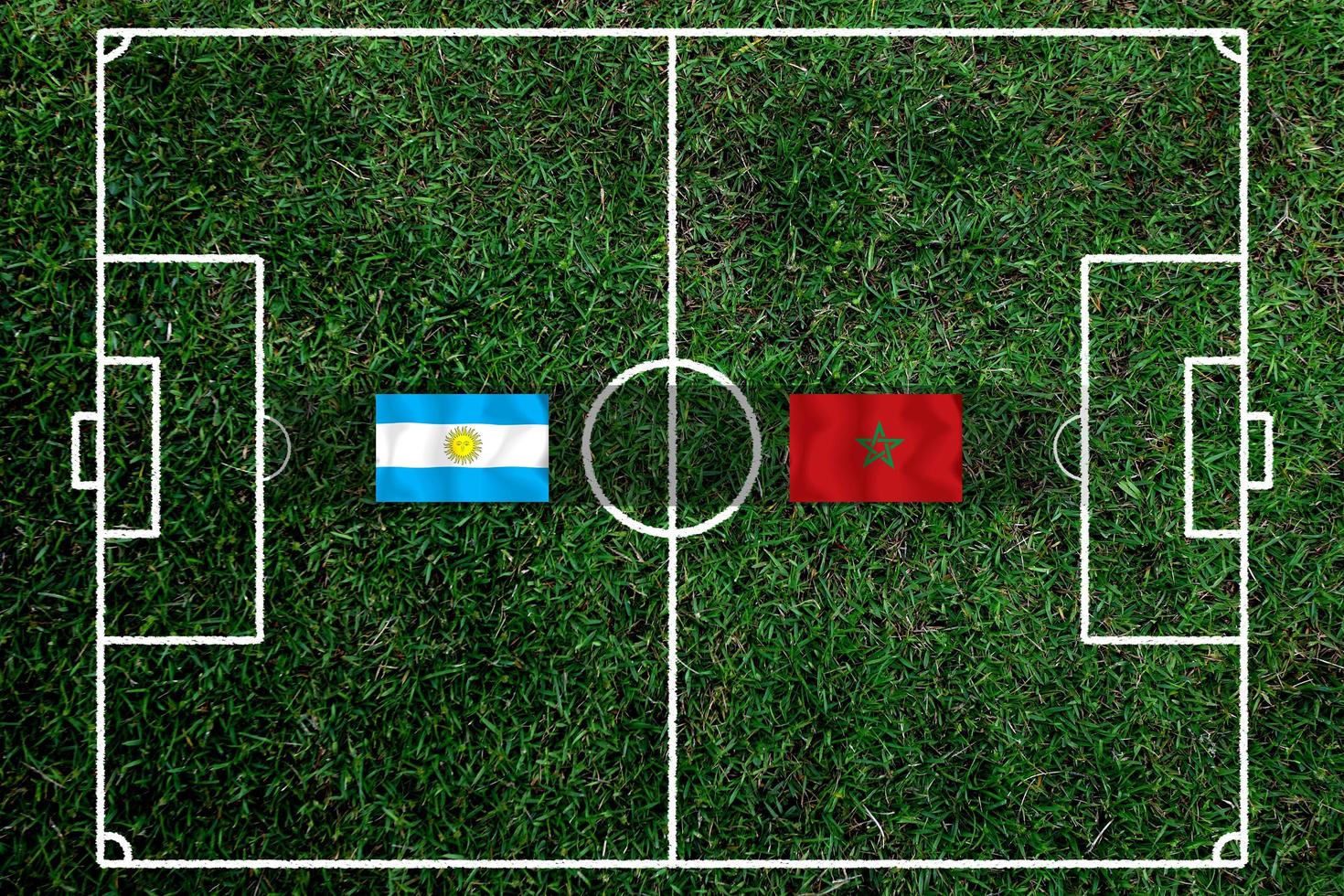 compétition de coupe de football entre le national argentin et le national marocain. photo