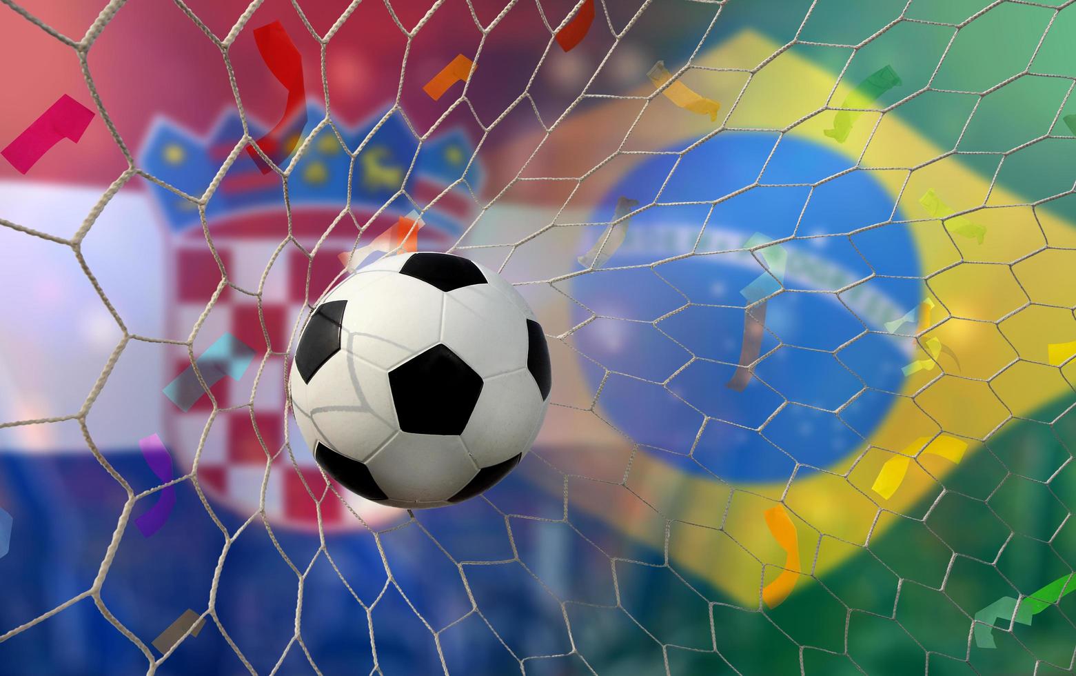 compétition de coupe de football entre la croatie nationale et le brésil national. photo