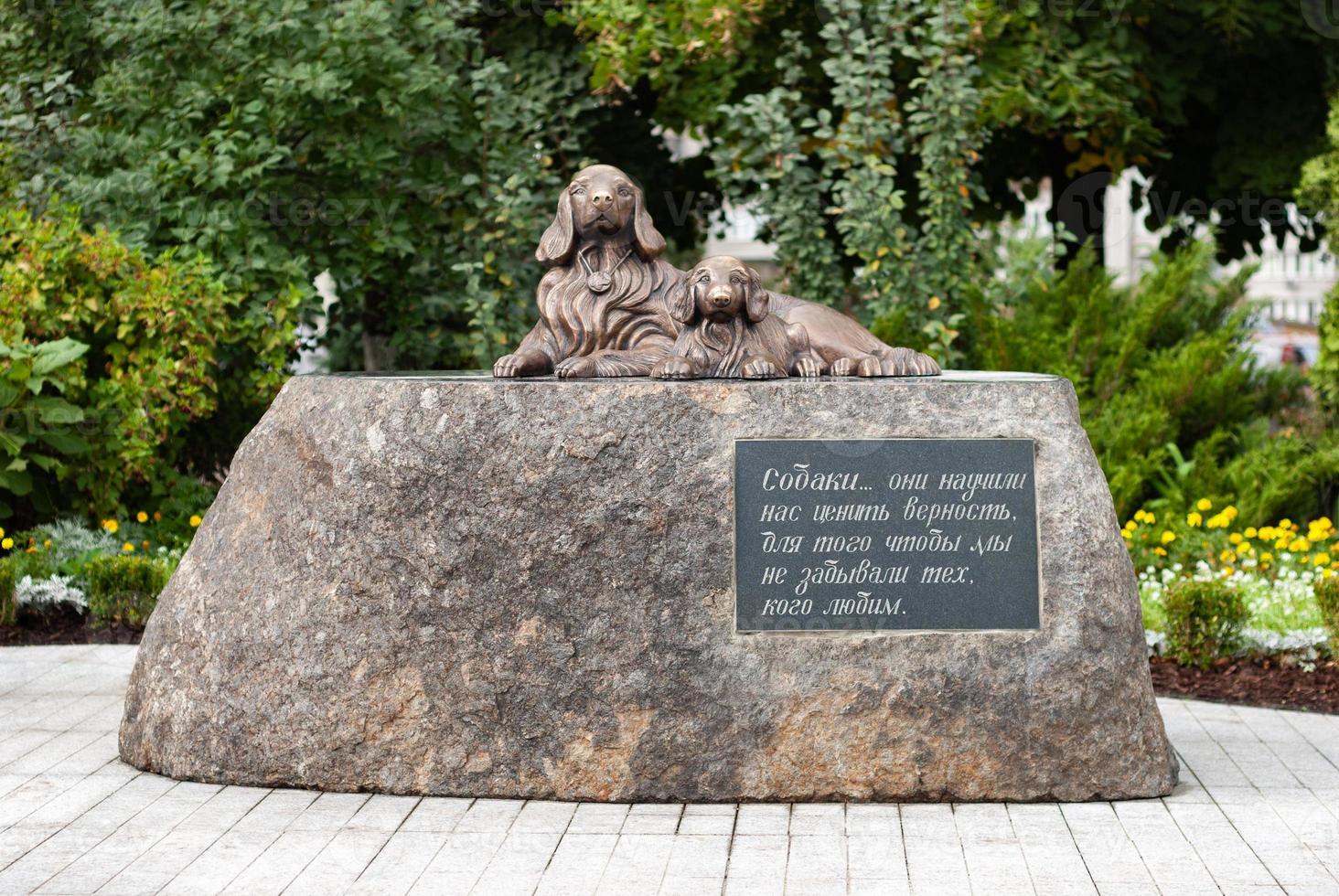 monument en bronze dédié à la loyauté des chiens, vue générale photo