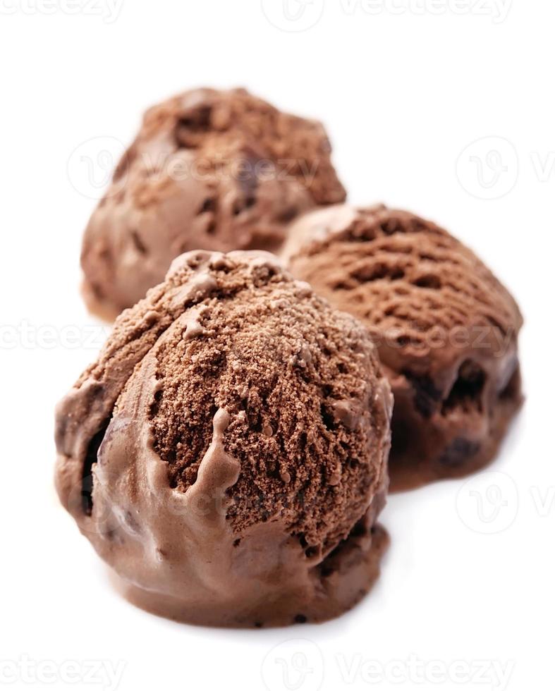 boules de glace au chocolat. photo