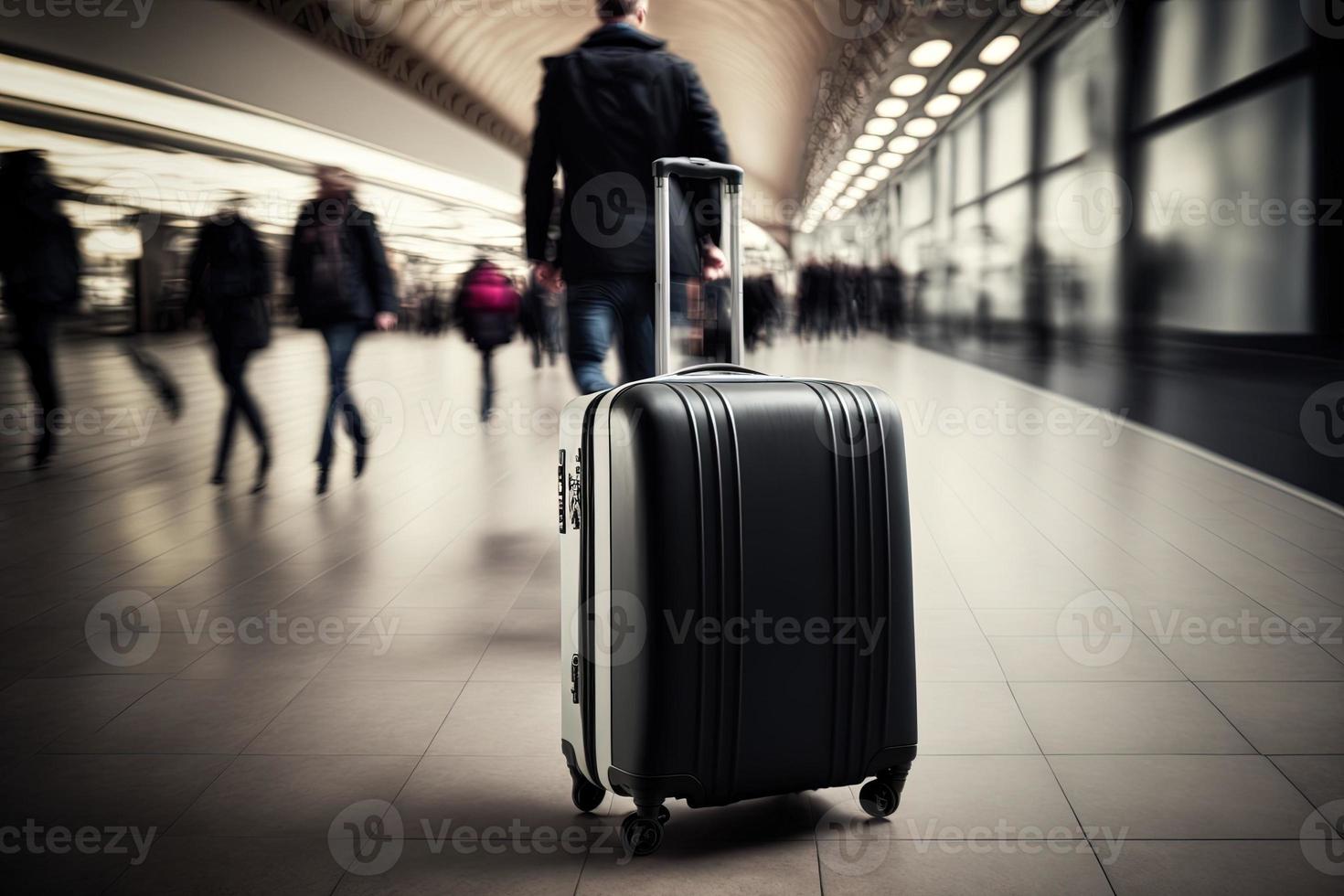valise de voyage en route vers une destination de vacances photo