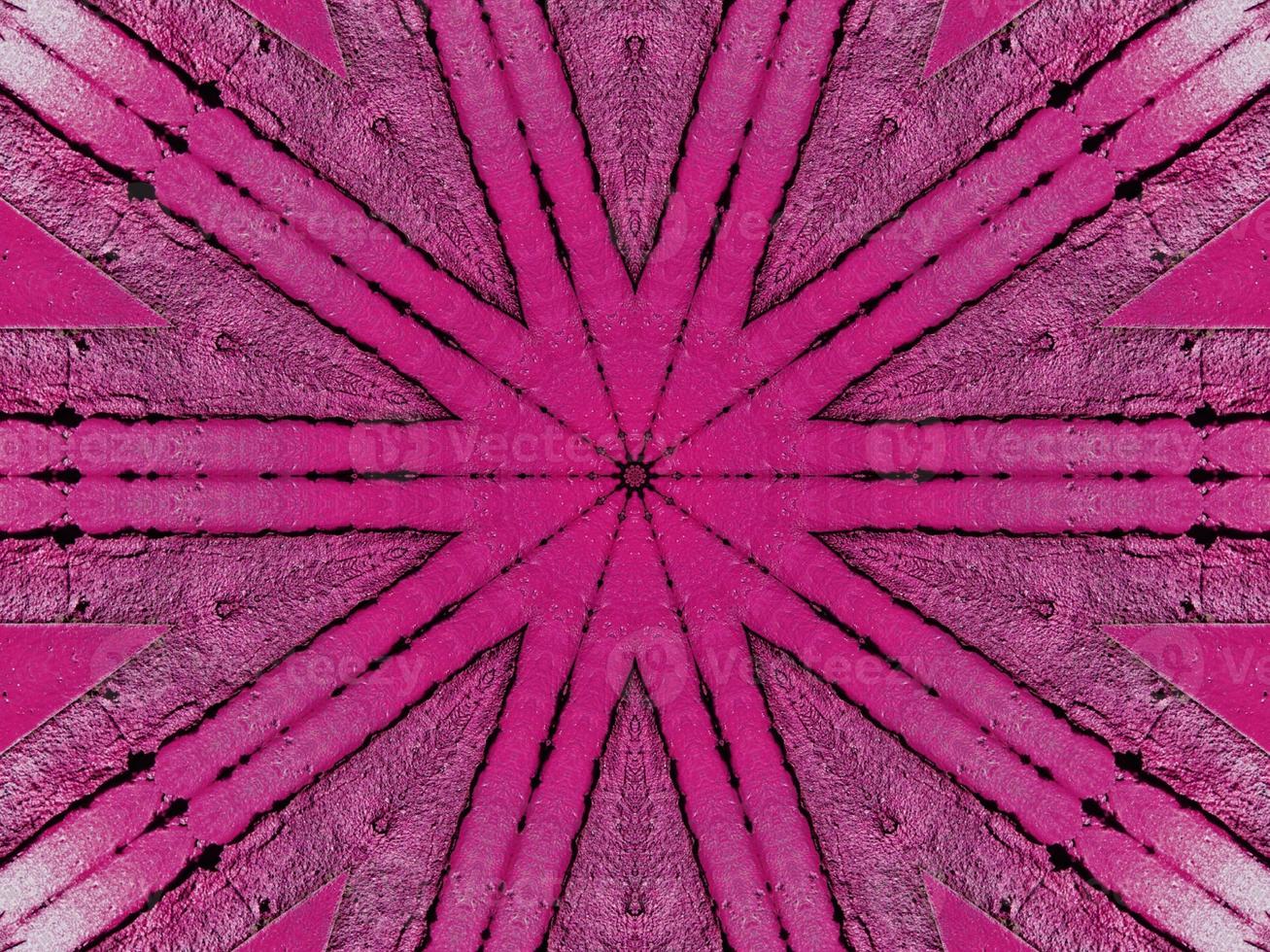 mur de briques magenta motif kaléidoscope abstrait arrière-plan symétrique et esthétique unique photo