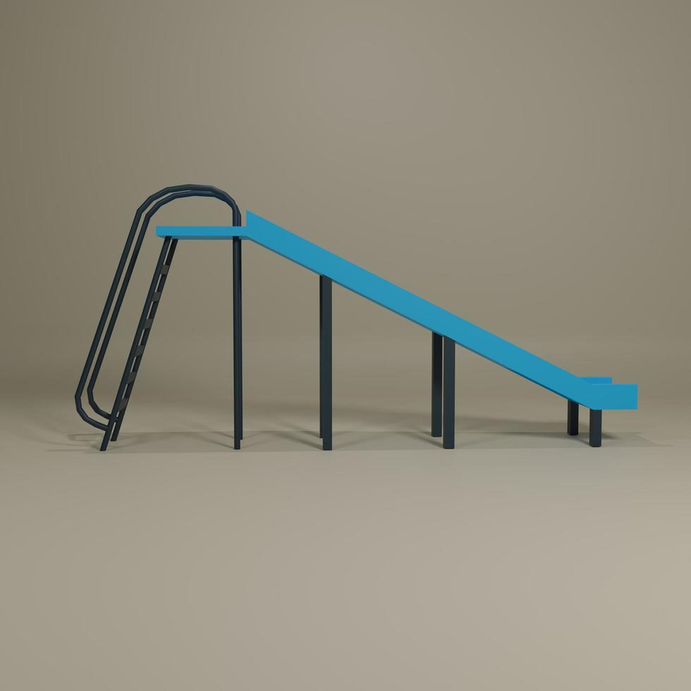 Toboggan pour enfants bleu clair vue de police rendu 3d photo