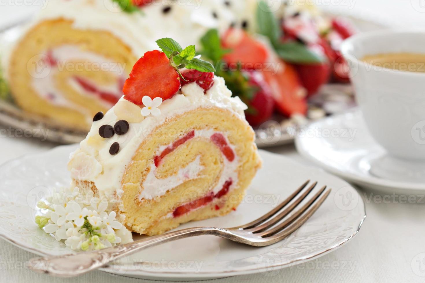 gâteau à la crème de fraise photo