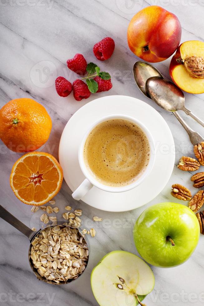 ingrédients sains pour le petit déjeuner photo