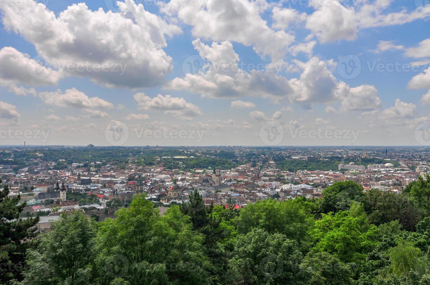 vue sur la colline du château de lviv photo