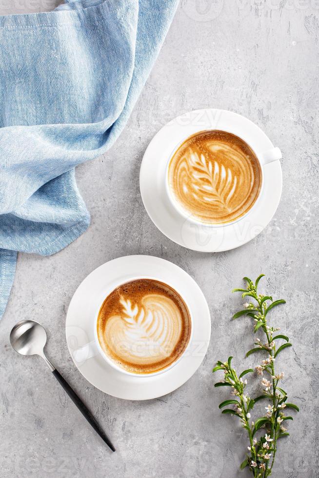 café au lait ou cappuccino photo