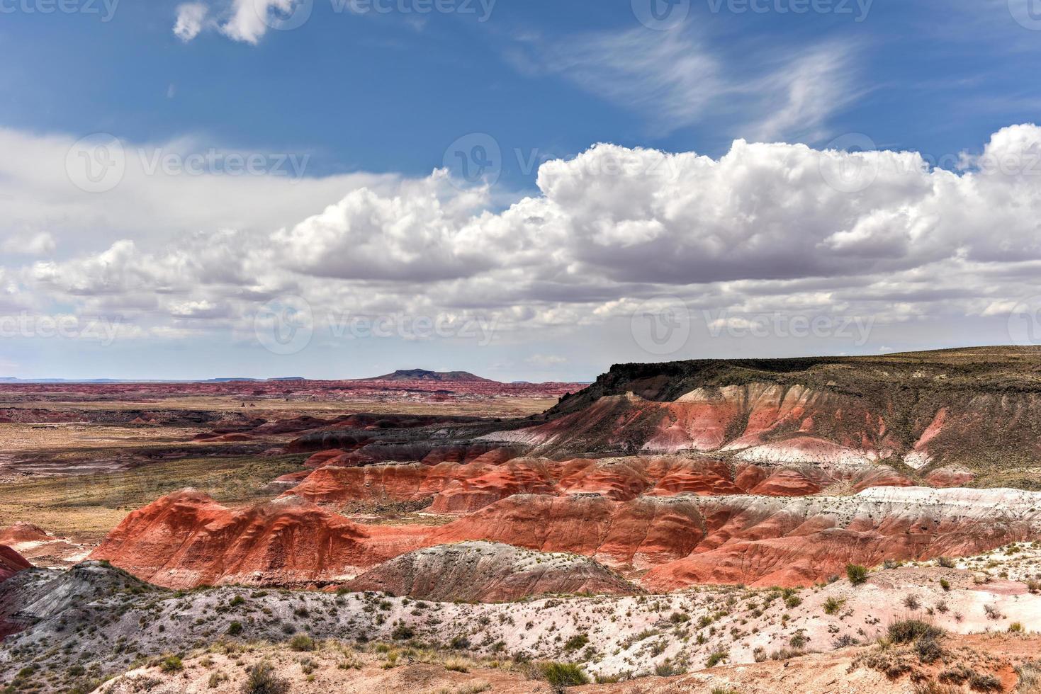 whipple point dans le parc national de la forêt pétrifiée en arizona. photo