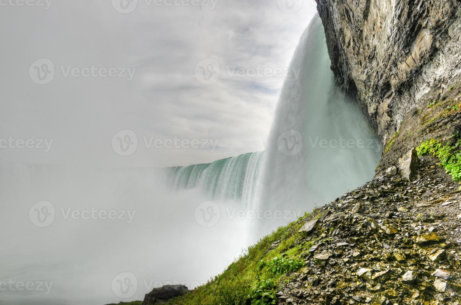 vue du dessous des chutes en fer à cheval, une partie des chutes du niagara, au canada. photo