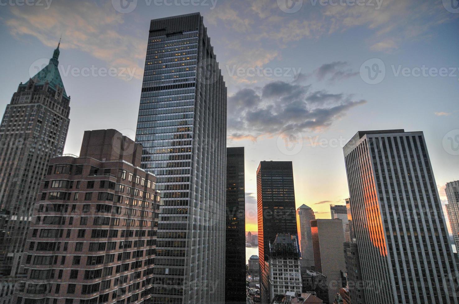 horizon de la ville de new york au centre-ville de manhattan. photo