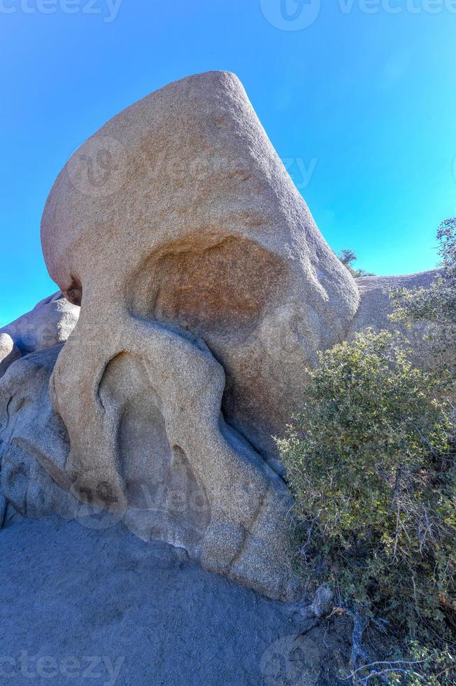 roche du crâne dans le parc national de joshua tree, californie. c'est l'arrêt préféré des visiteurs du parc. photo
