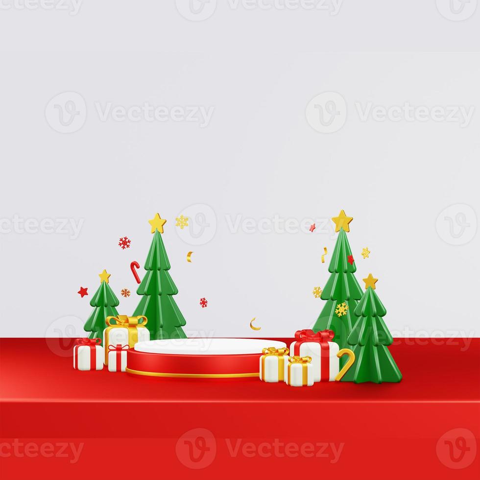 joyeux noël composition de rendu 3d avec ornement pour la vente d'événements médias sociaux et page de destination photo