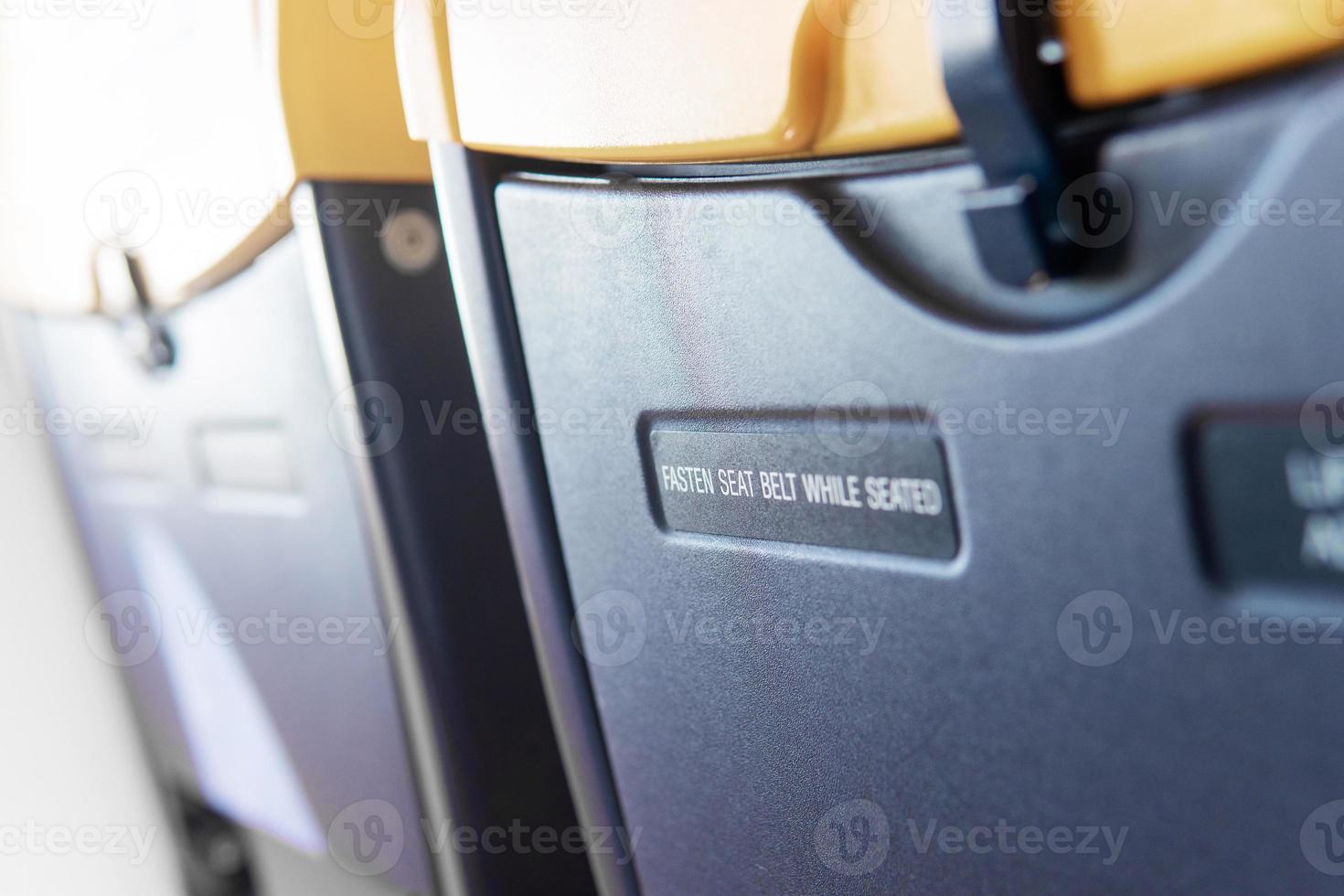 vue rapprochée des sièges à l'intérieur d'un avion photo