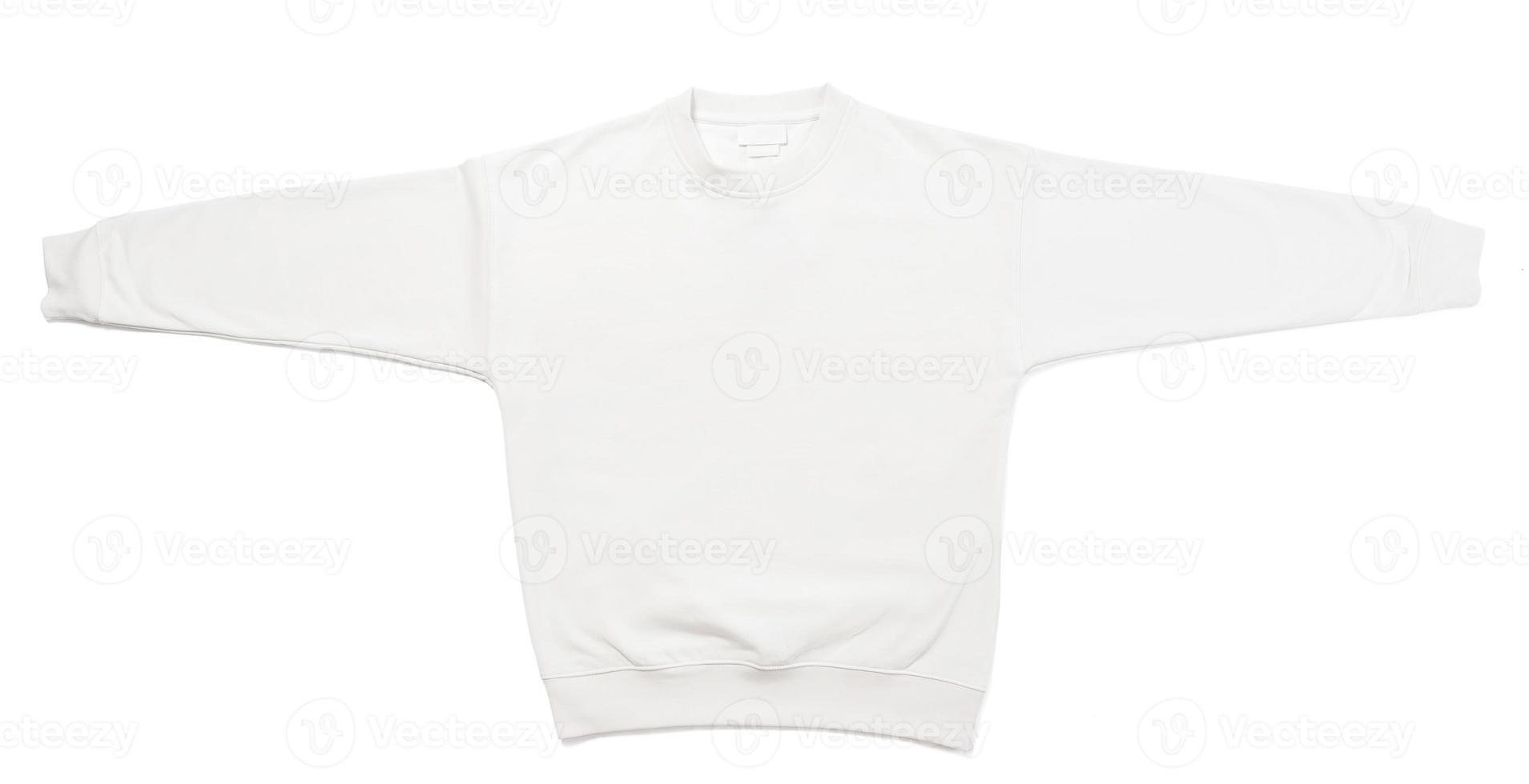 Sweat-shirt blanc vierge sur fond blanc photo