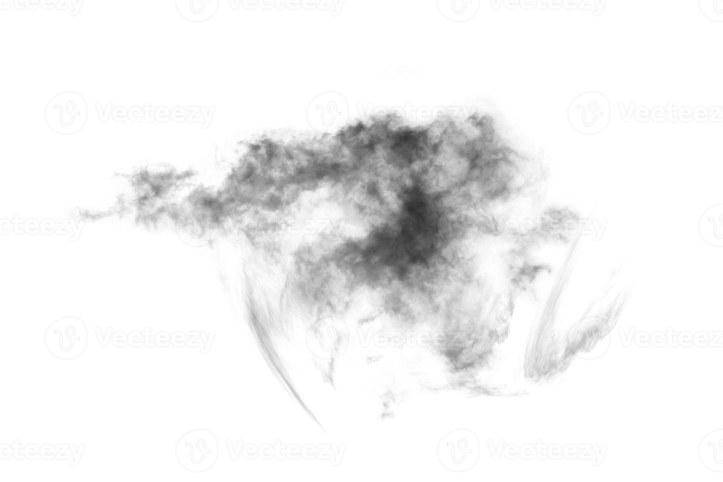 nuage isolé sur fond blanc, fumée texturée, noir abstrait photo