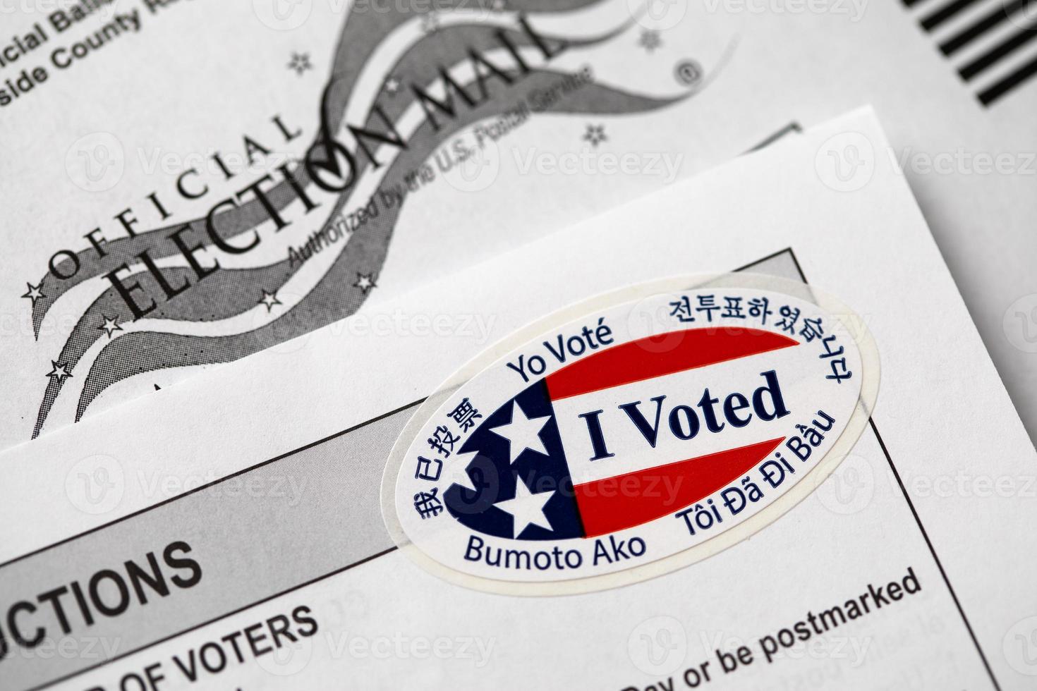 enveloppe de vote par correspondance et instructions de vote photo