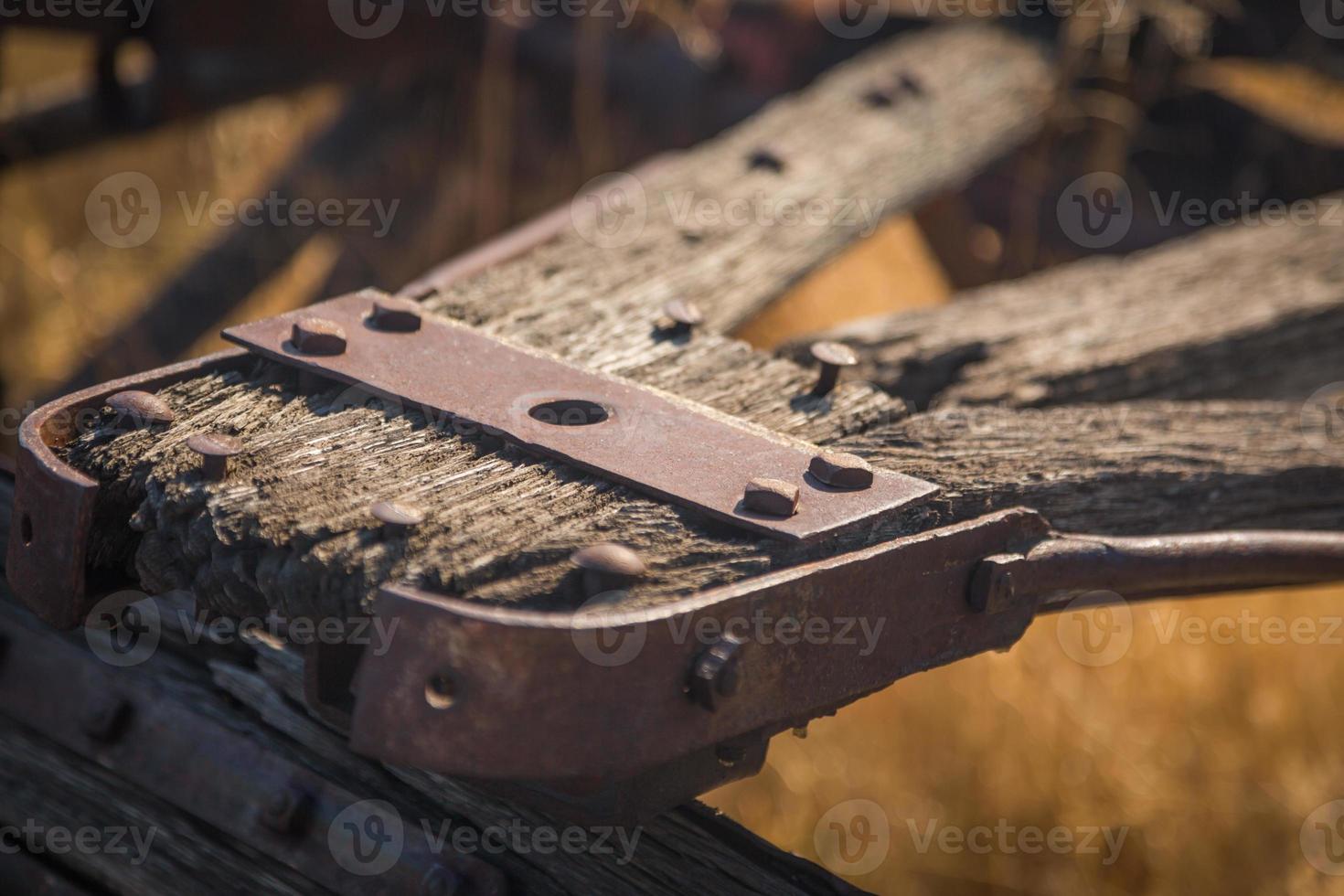 résumé de pièces de wagon en bois antique vintage. photo