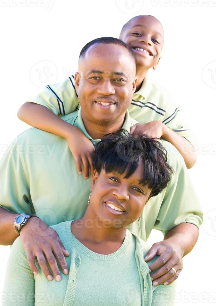 famille afro-américaine isolée sur blanc photo