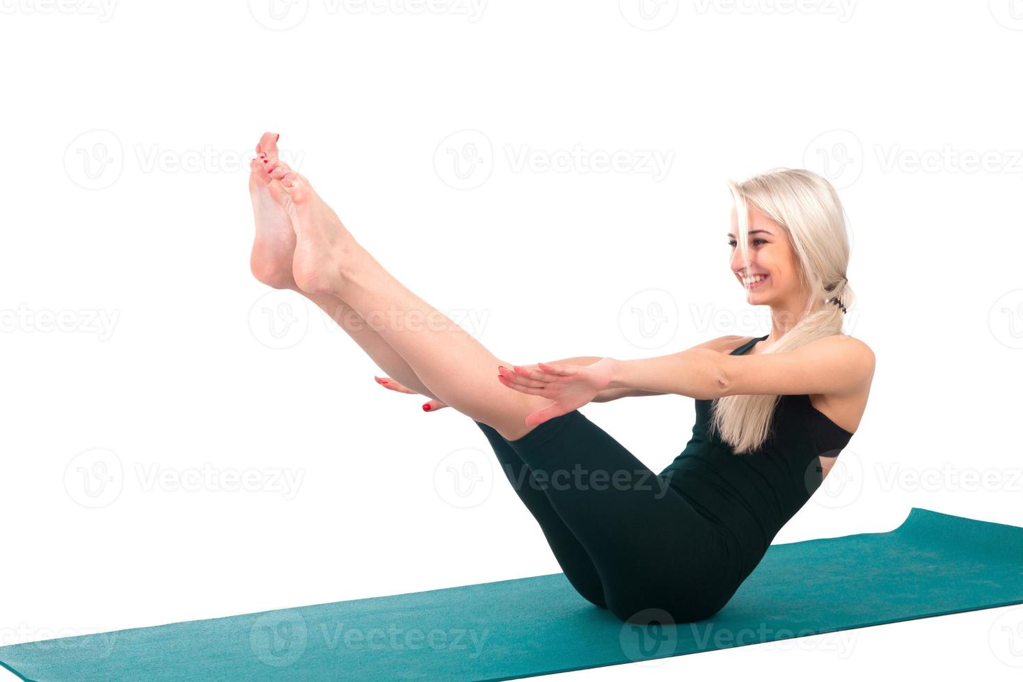 femme, pratiquer, yoga photo