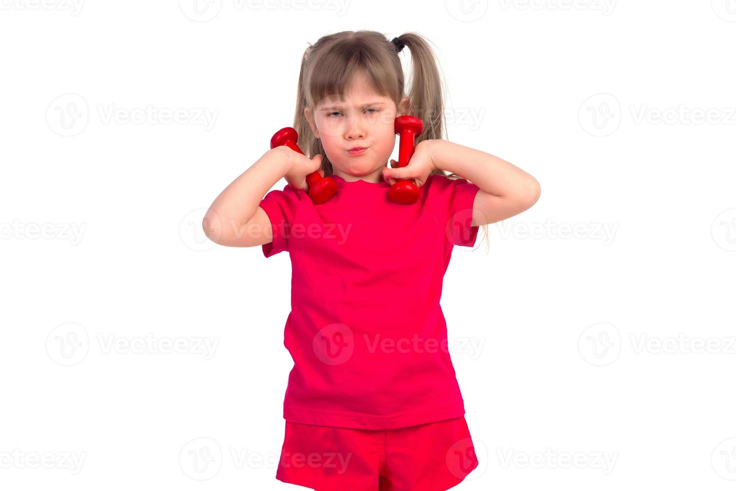 petite fille avec un haltère photo