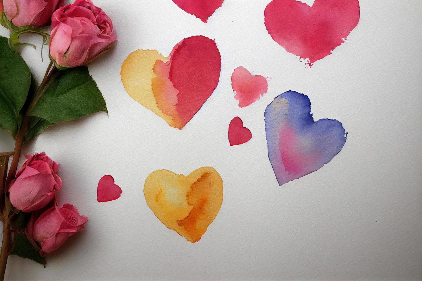 coeur aquarelle. concept - amour, relation, art, peinture photo