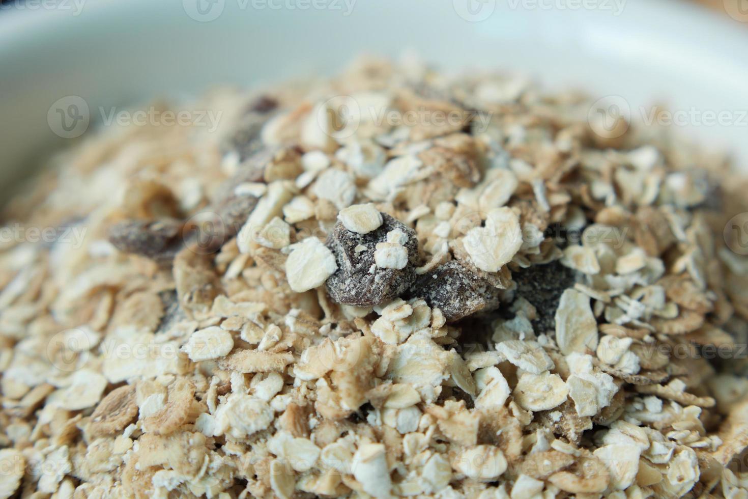 Detail shot de granola musli dans un bol, photo