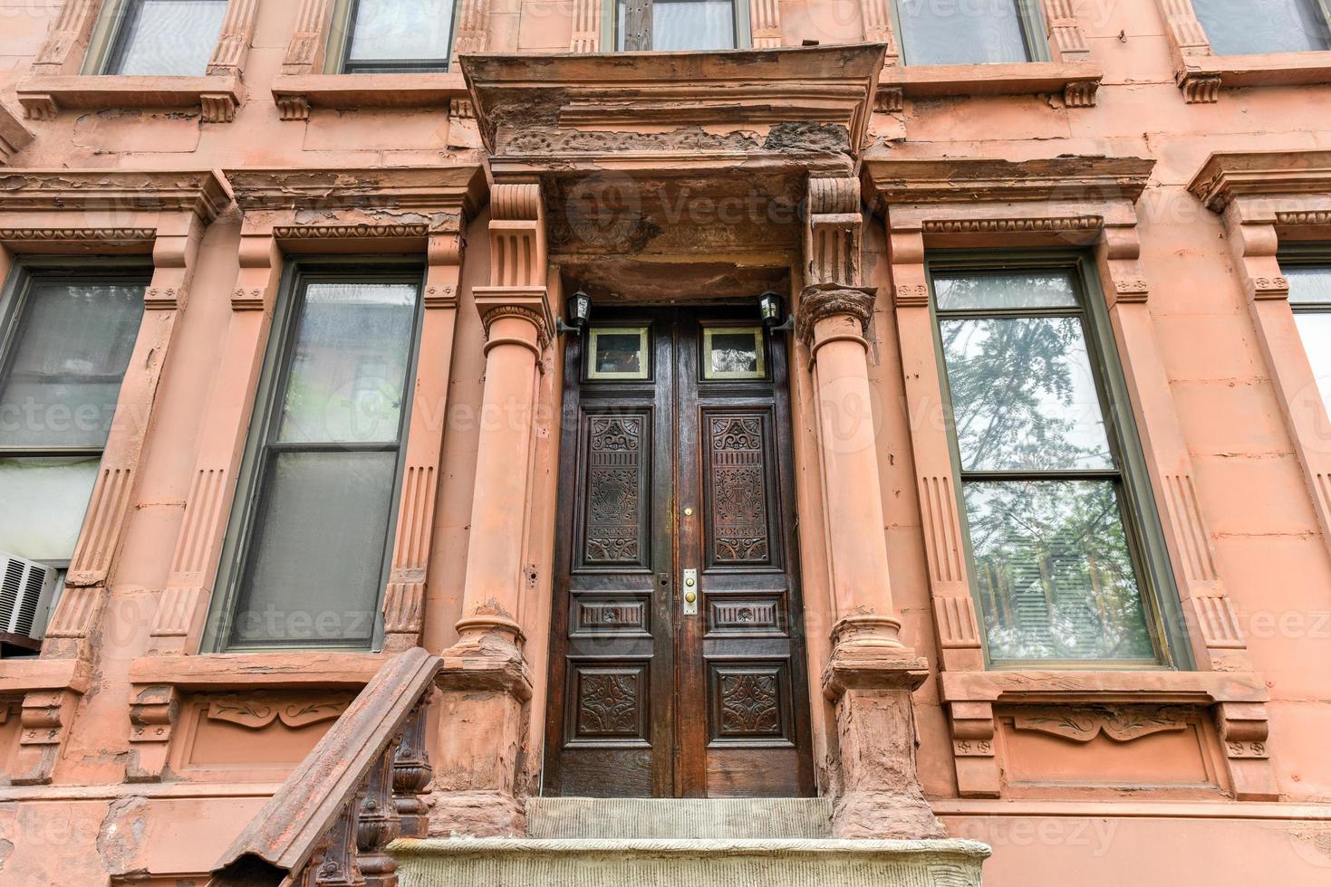 Brownstones dans le quartier de Harlem à New York. photo