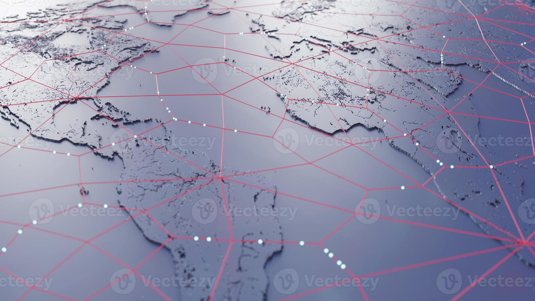 concept de mondialisation et de communication. terre et rayons lumineux. rendu 3d photo