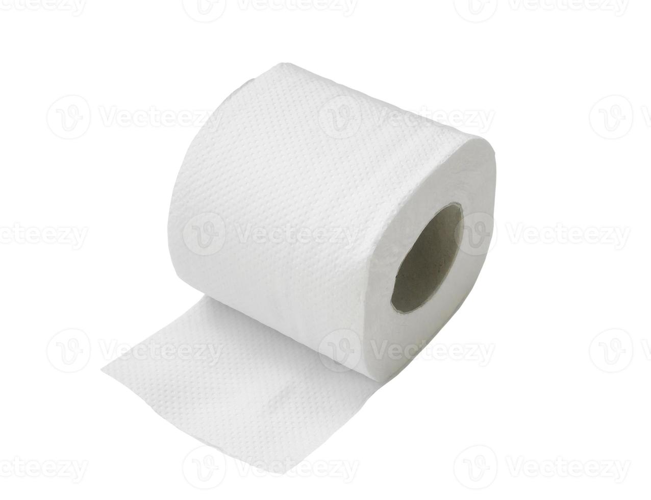 rouleau unique de papier de soie blanc ou de serviette isolé sur fond blanc avec un tracé de détourage photo