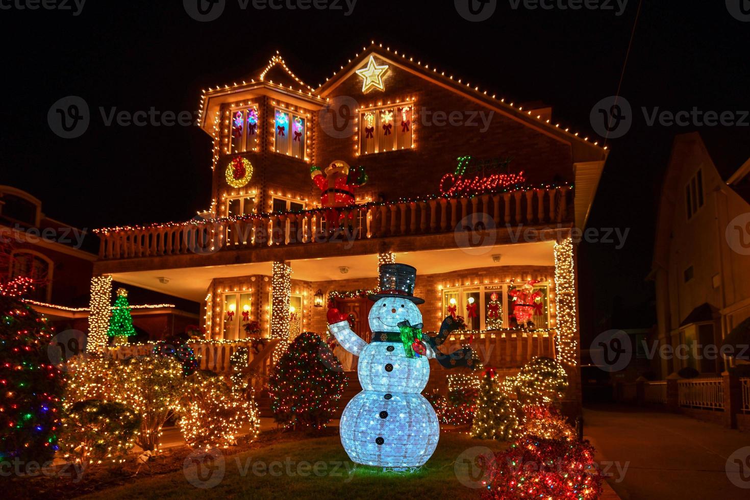 décorations de noël la nuit photo