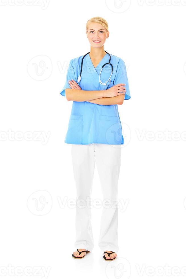 jeune femme médecin avec stéthoscope photo