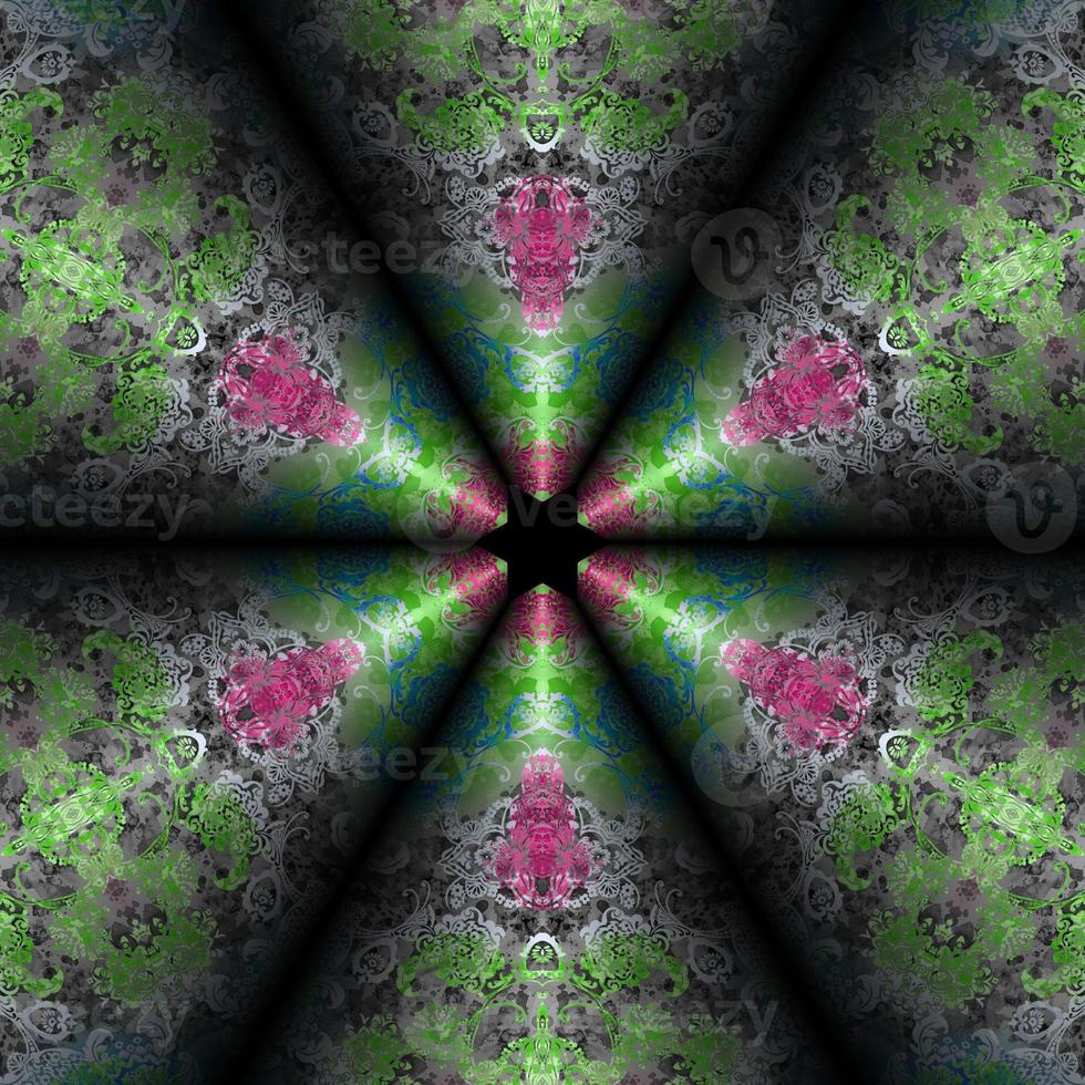 écharpe florale, écharpe abstraite, conception abstraite peinte numériquement, texture colorée. art fractal. conception textile abstraite. illustration d'écharpe 3d photo