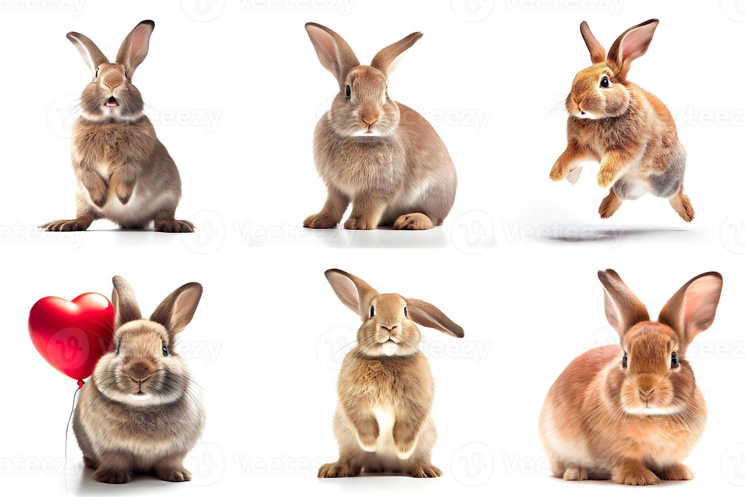 lapins mignons pendant la nouvelle année 2023. lapins sur fond blanc photo